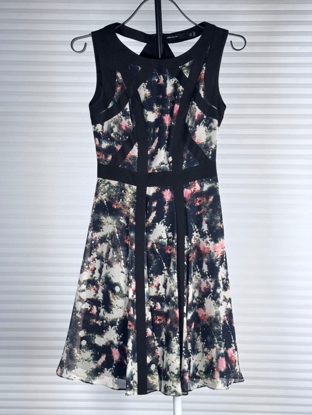 Karen Millen Abstract Print Fit Flare Dress US 4